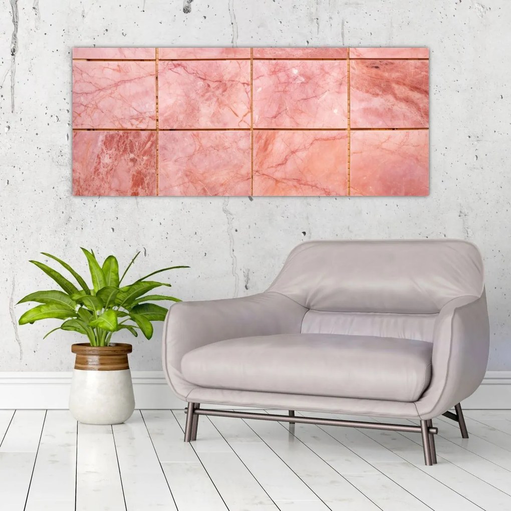 Tablou - Roz, gresie marmorată (120x50 cm)