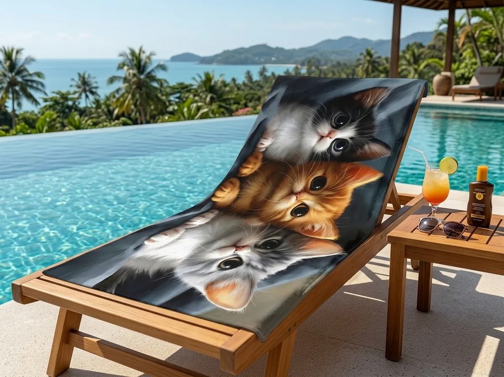 Prosop de plaja cu uscare rapida CATTINO colorat 70 x 140 cm, 100% microfibra
