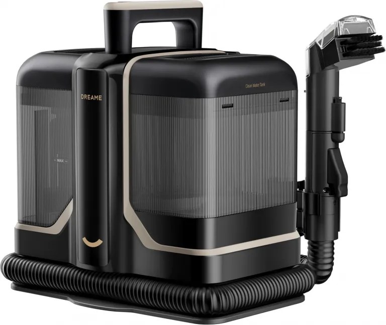 La mâna a doua: Aspirator cu spalare pentru covoare si tapiterie Dreame N10, 450 W, 12000 Pa, 1,6/0,75 L, Cu apa caldă pana la 60°C, Autocuratare, Negru