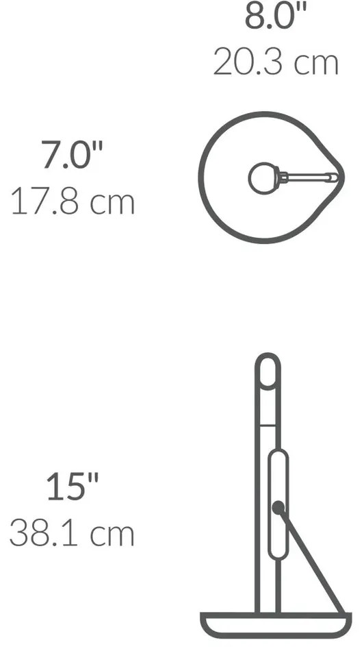 Simplehuman Suport pentru prosoape de hârtie,pentru role de până la 17 cm, oțel alb