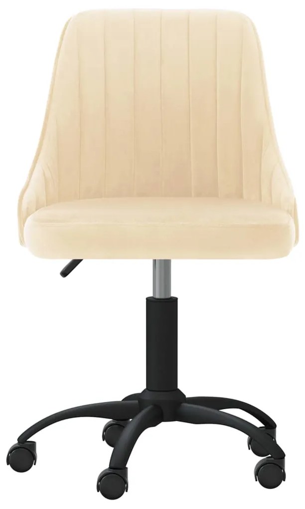 330754 vidaXL Scaun de bucătărie pivotant, crem, catifea