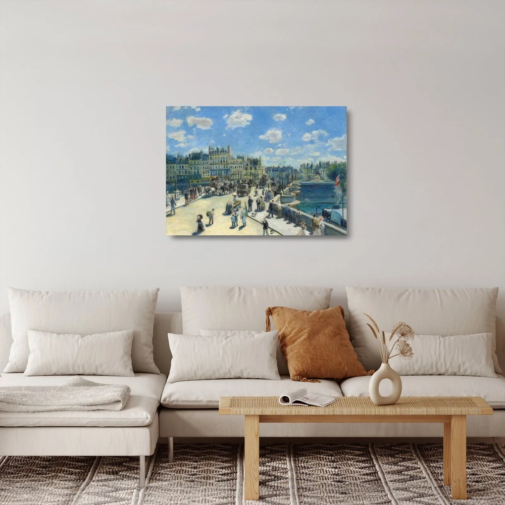 Tablou pe sticlă - Auguste Renoir, Pont Neuf, Paris, reproducere (70x50 cm)