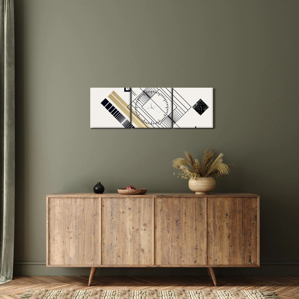 Tablou - Forme geometrice N⁰6 (cu ceas) (90x30 cm)
