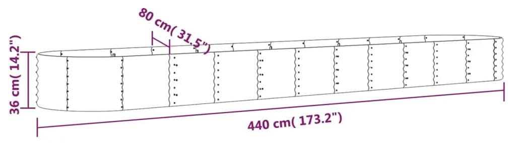 Jardiniera gradina maro 440x80x36 cm otel vopsit electrostatic 1, Maro, 440 x 80 x 36 cm