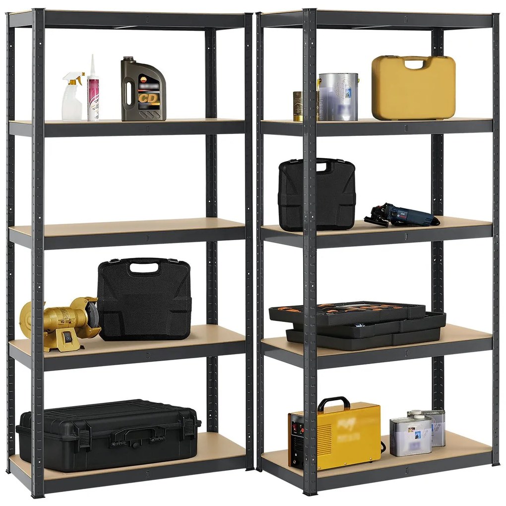 Juskys Set 2 rafturi - 180x90x40cm - gri