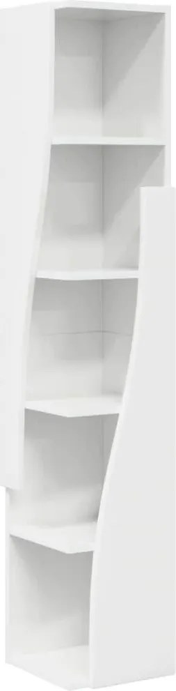 vidaXL Dulap de colț Alb lucios 27,5x27x140cm Lemn compozit