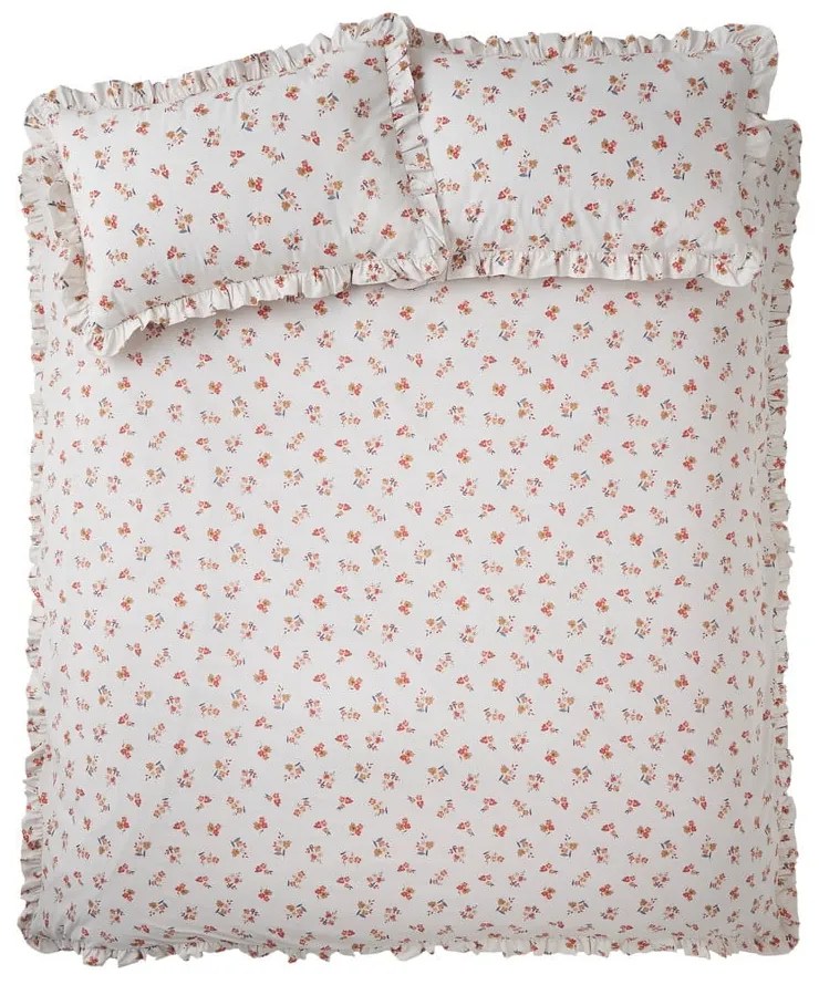 Lenjerie de pat albă pentru pat dublu, extinsă 230x220 cm Frill Ditsy Floral – Catherine Lansfield