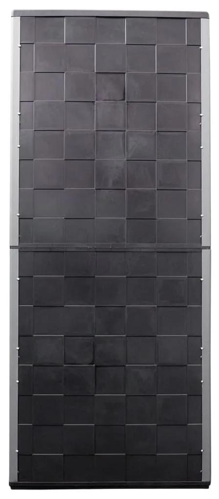 Dulap de depozitare pentru gradina, gri negru, 68x37x163 cm, PP