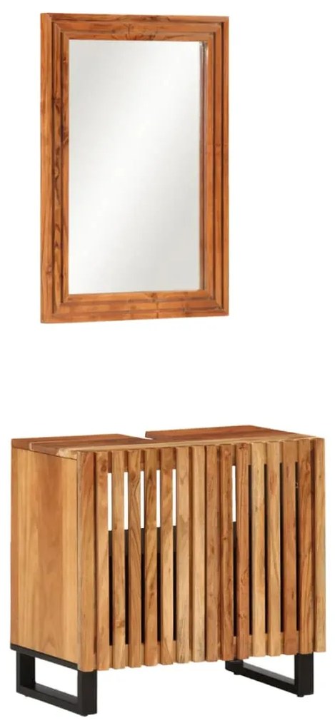 vidaXL Set mobilier de baie, 2 piese, lemn masiv de acacia