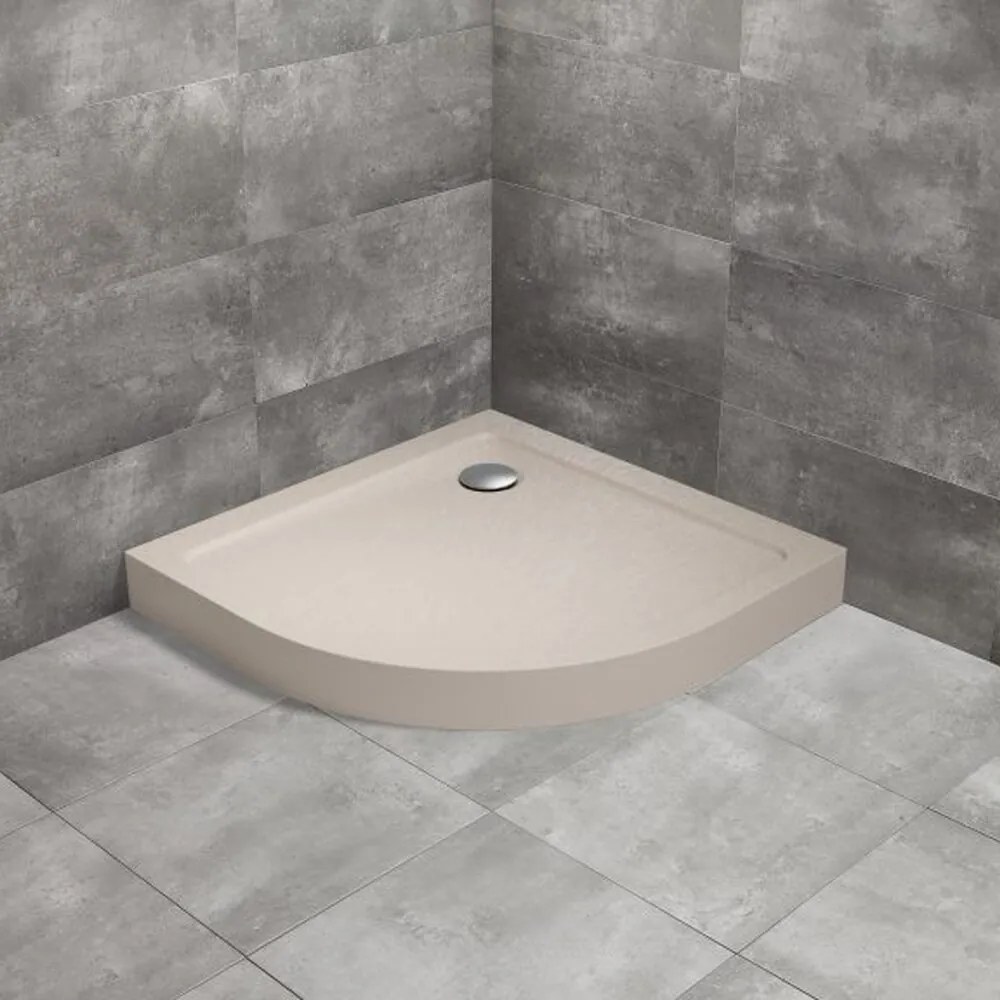 Cadita dus semirotunda Radaway Doros A Compact Stone 80x80 cm acril casmir