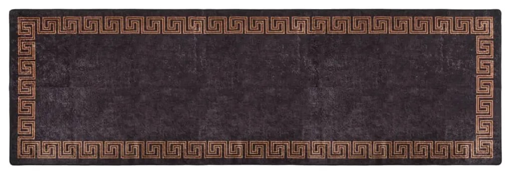 vidaXL Covor lavabil, negru și auriu, 80x300 cm, antiderapant