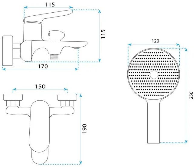 Baterie pentru cada REA Marco negru