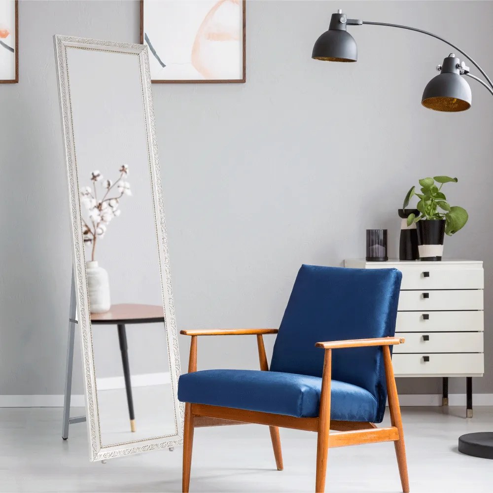 Oglinda de podea, LAVAL Oglinda de podea, alb/auriu, LAVAL