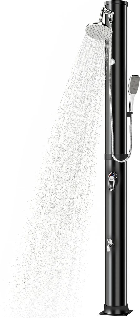 Outsunny Duș solar 40 L Duș de grădină cu duș de mână, cap de duș, robinet, temperatură reglabilă | Aosom Romania