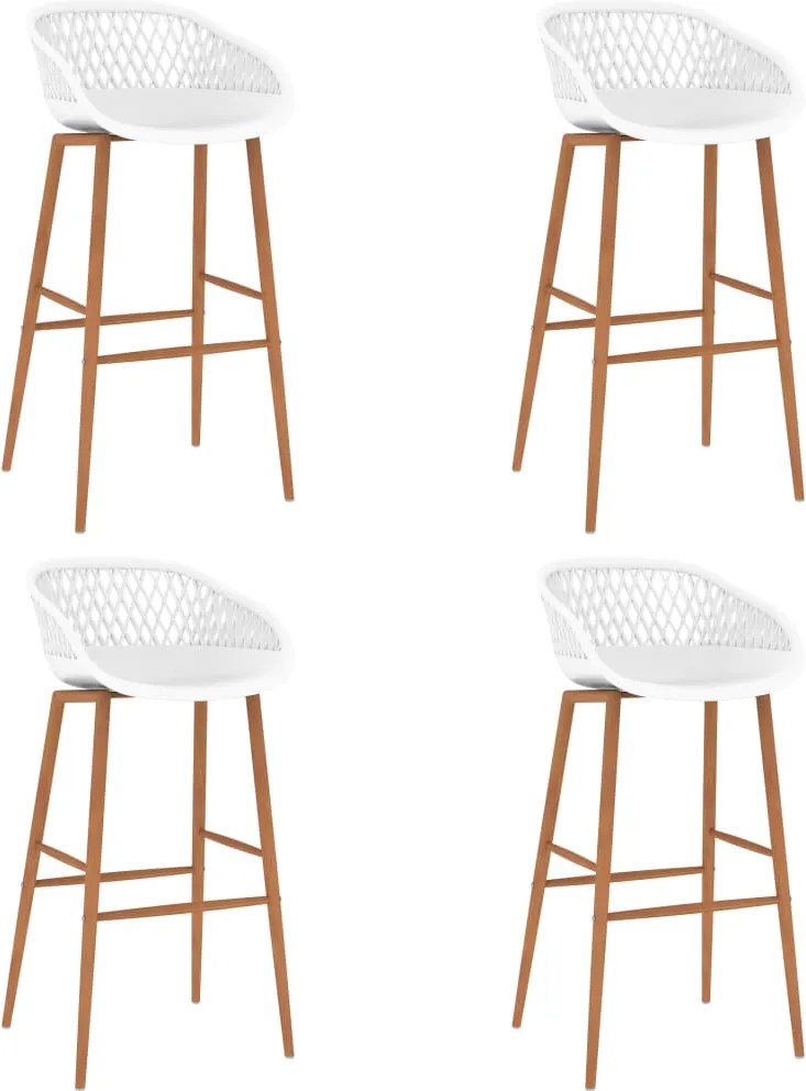 vidaXL Scaune de bar, 4 buc., alb