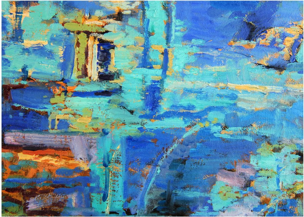Tablou - pictură abstractă în ulei (70x50 cm)