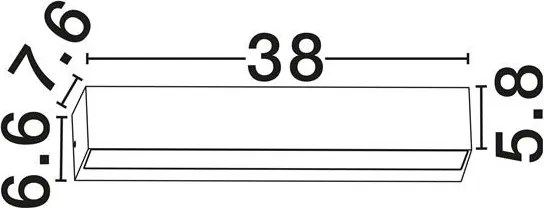 Aplica exterior corten liniara 38cm IP65 LED CCT PRISMATIC