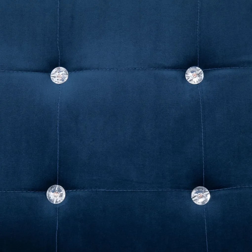 Canapea cu 2 locuri cu brate, albastru, crom si catifea Albastru