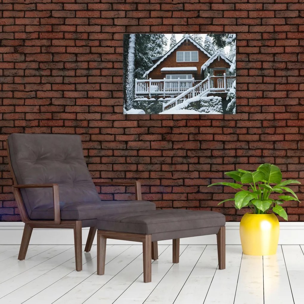 Tablou - Cabană din lemn (70x50 cm)