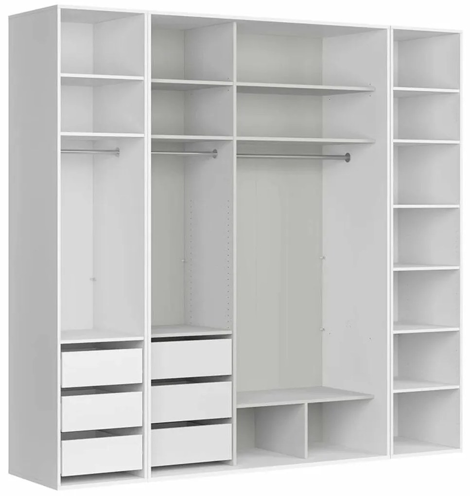 Dulap de haine Flex 115 (alb + gri) (cu oglindă). 1098230