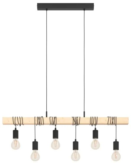 Eglo 43513 - Lustră suspendată pe cablu TOWNSHEND 6xE27/60W/230V