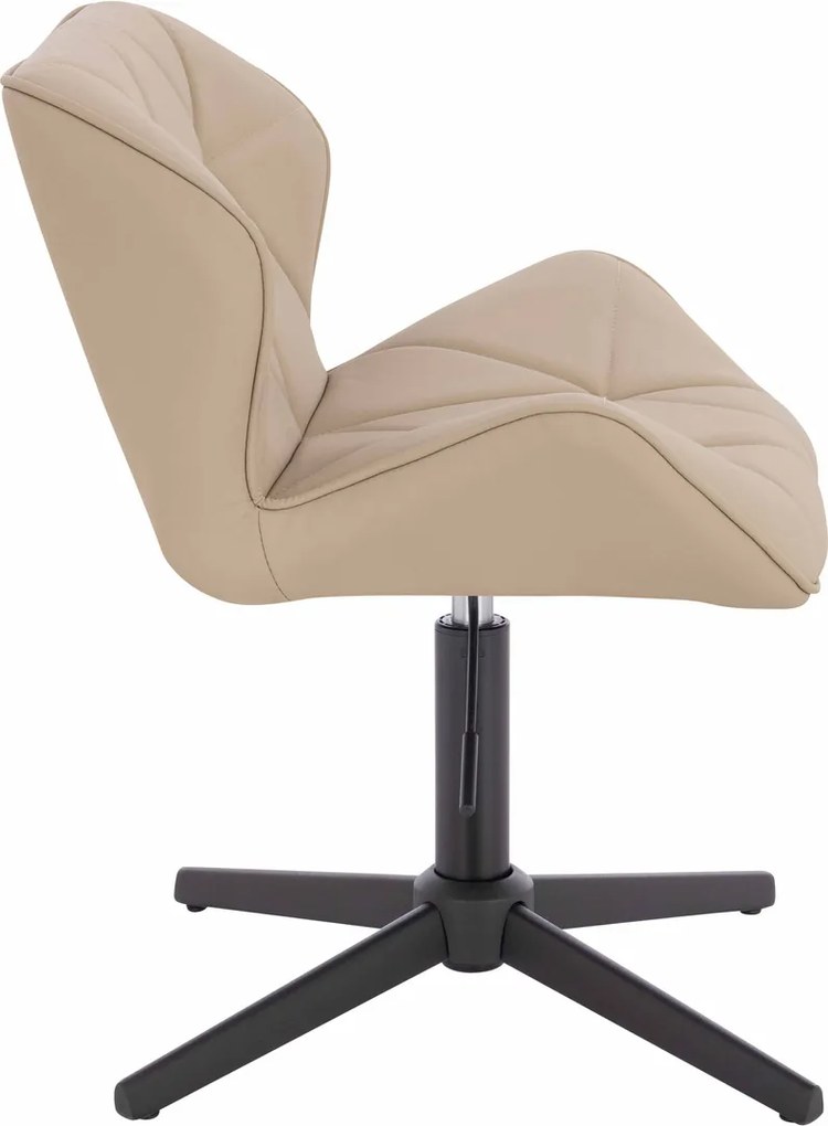 HR111CROSS Scaun Crem Piele Ecologica Premium Soft cu Bază Neagră