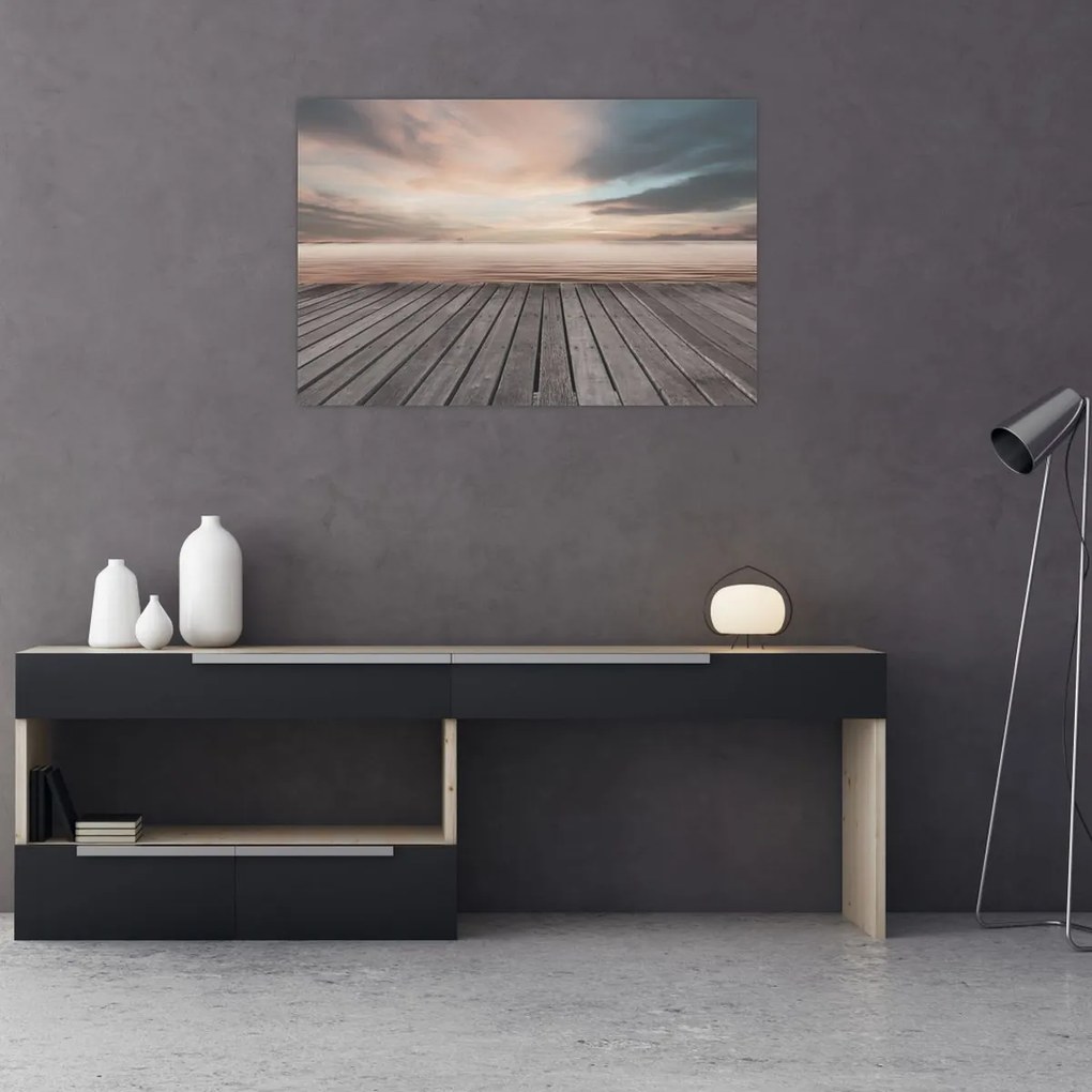 Tablou - Pier la apus de soare (90x60 cm)