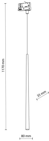 Lustră pe cablu pentru sistem de șină trifazică PIANO 1xG9/8W/230V negru