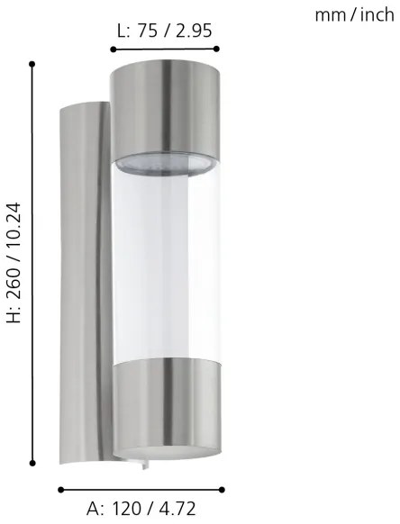 Eglo 96013 - LED Corp de iluminat perete exterior ROBLEDO 2xLED/3,7W