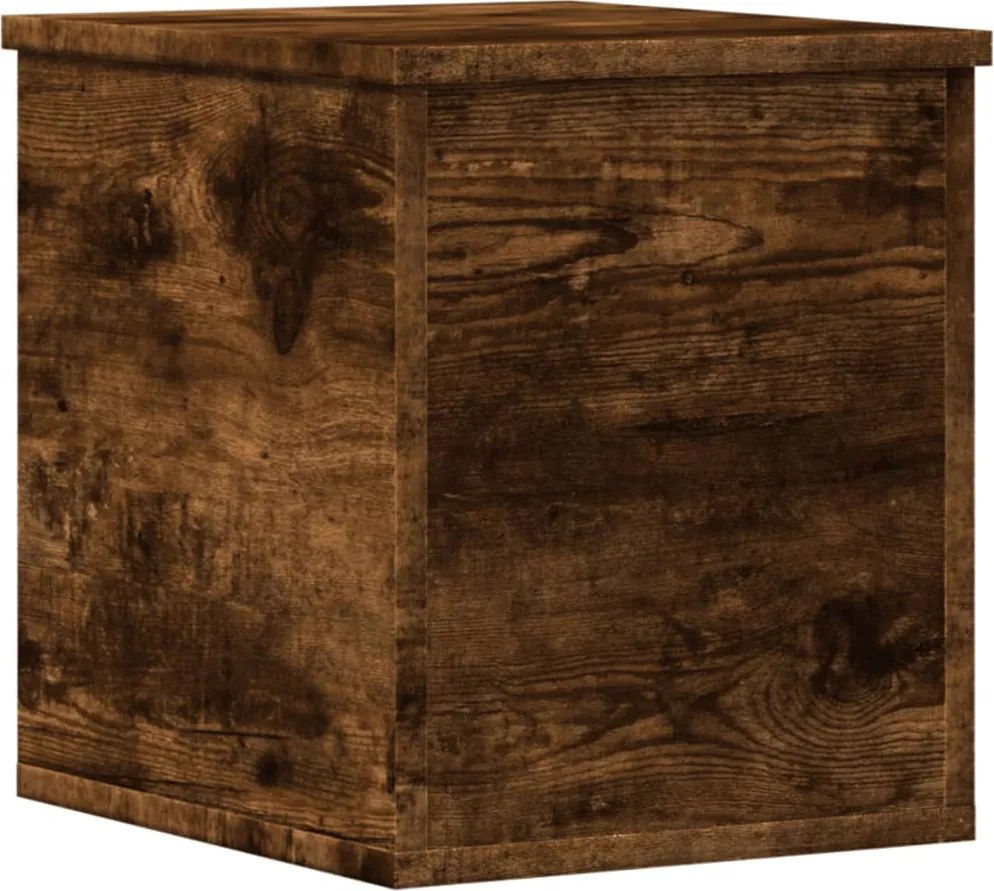vidaXL Cutie de depozitare, stejar fumuriu, 30x35x35 cm lemn prelucrat