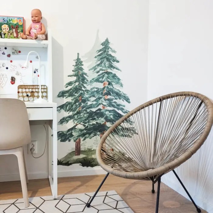 INSPIO Copaci coniferi - autocolante în acuarelă pentru perete