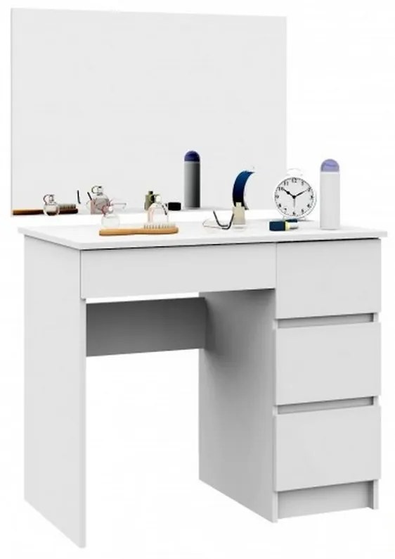 Supermobel Masă toaletă SPLIT TT6, 90x72/142x50, 900x600, alb, dreapta