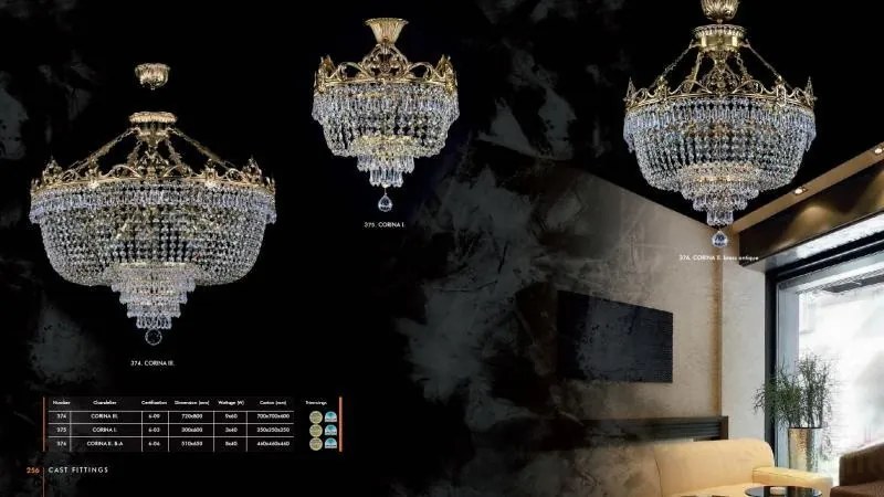 Lustra design LUX Cristal Bohemia Exclusive CORINA II. CE
