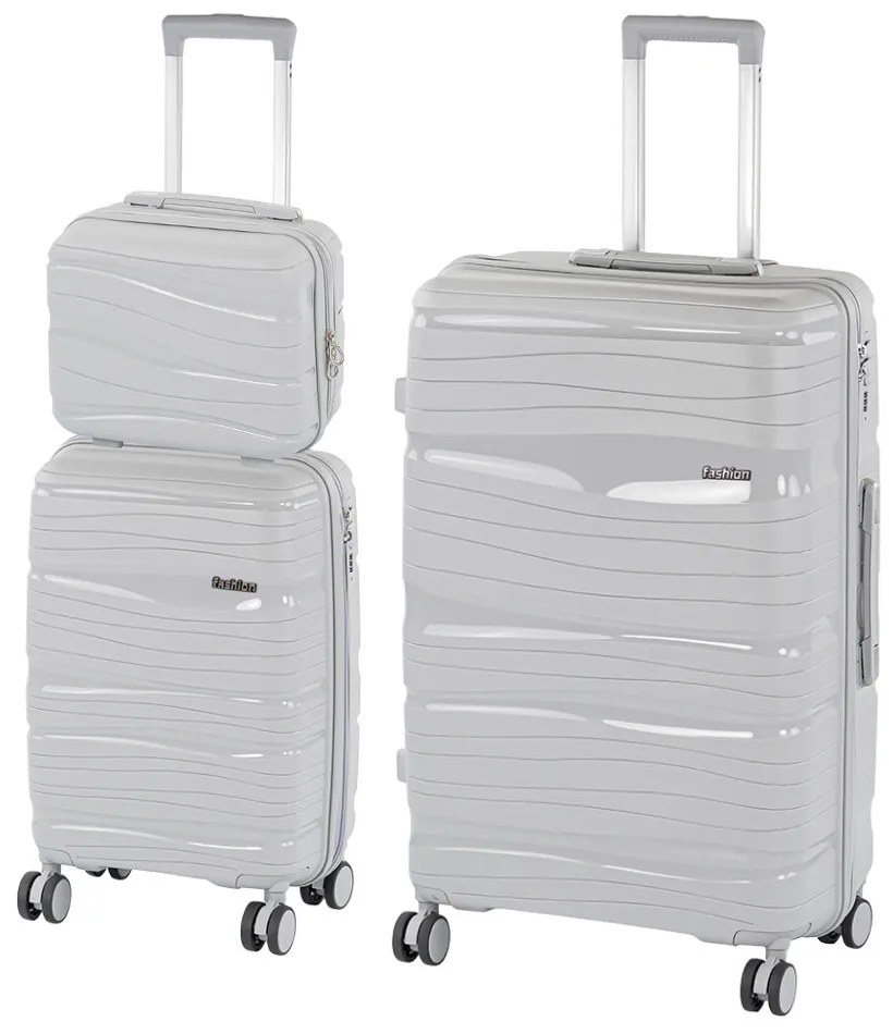 TraveLux Voyager IX gurulós bőrönd szett szürke