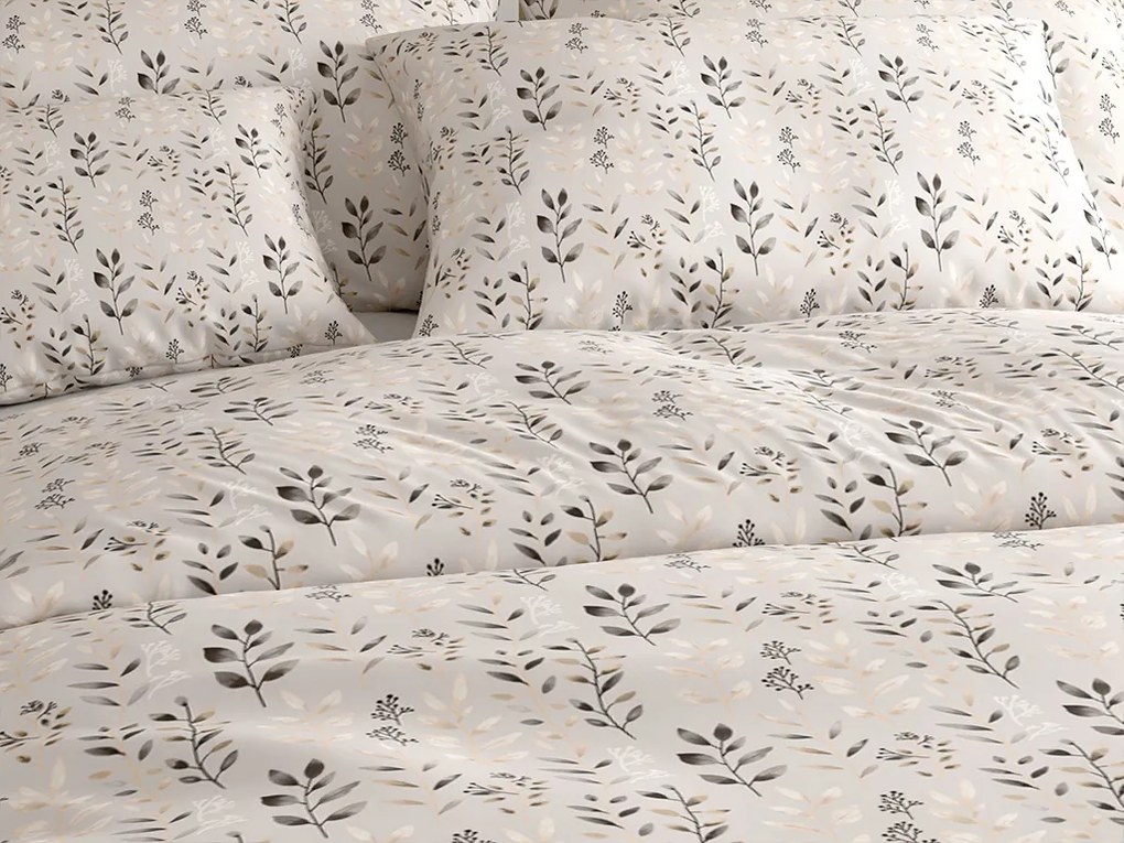 Lenjerie de pat din polibumbac SALVIA gri-maroniu Dimensiune lenjerie de pat: 2 buc 70 x 90 cm | 200 x 220 cm
