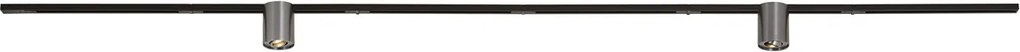 Modern railsysteem zwart met 2 spots gunmetal 1-fase - Iconic Rondoo Up