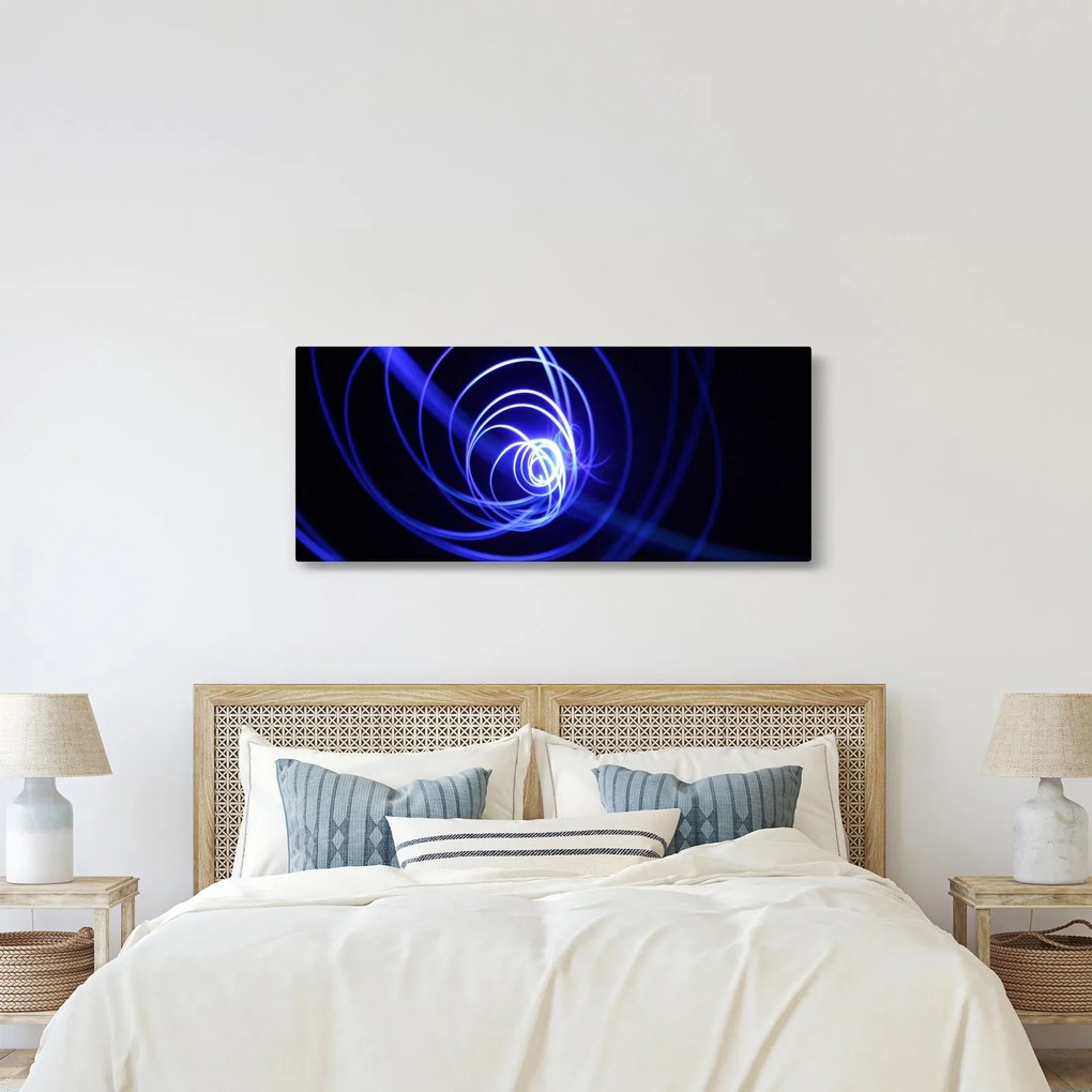 Tablou cu spirale albastre (120x50 cm)