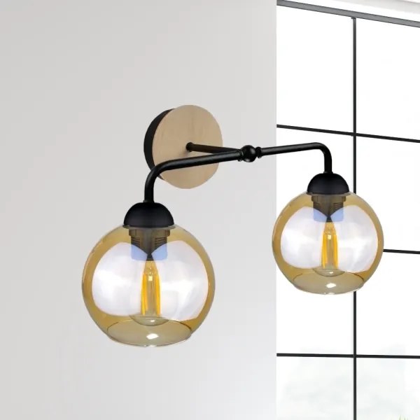 Aplică MELLE WOOD 2xE27/60W/230V