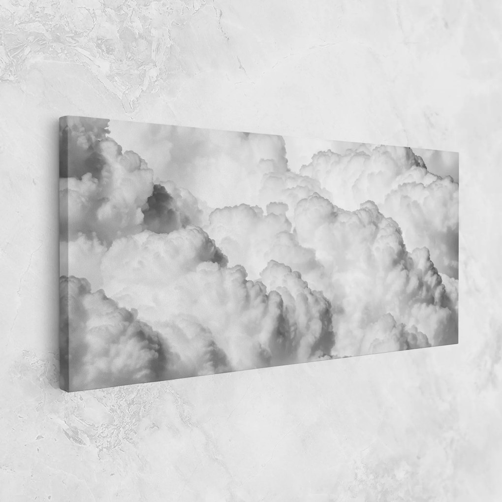 Tablou Canvas, 60x120cm, Dormitor si Living, Peisaje, Nori, Grey Cloudy Sky