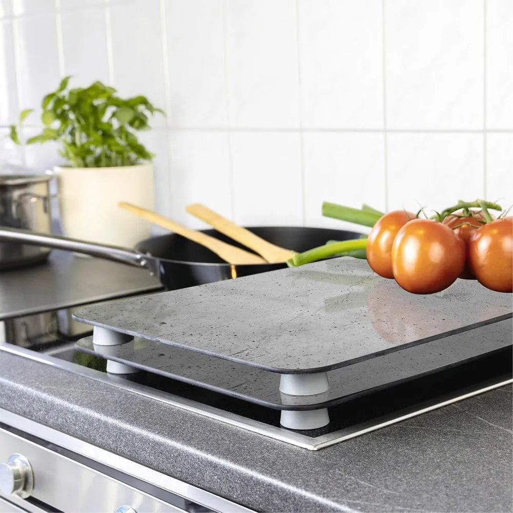 Set 2 protecții din sticlă pentru aragaz Wenko Universal, gri