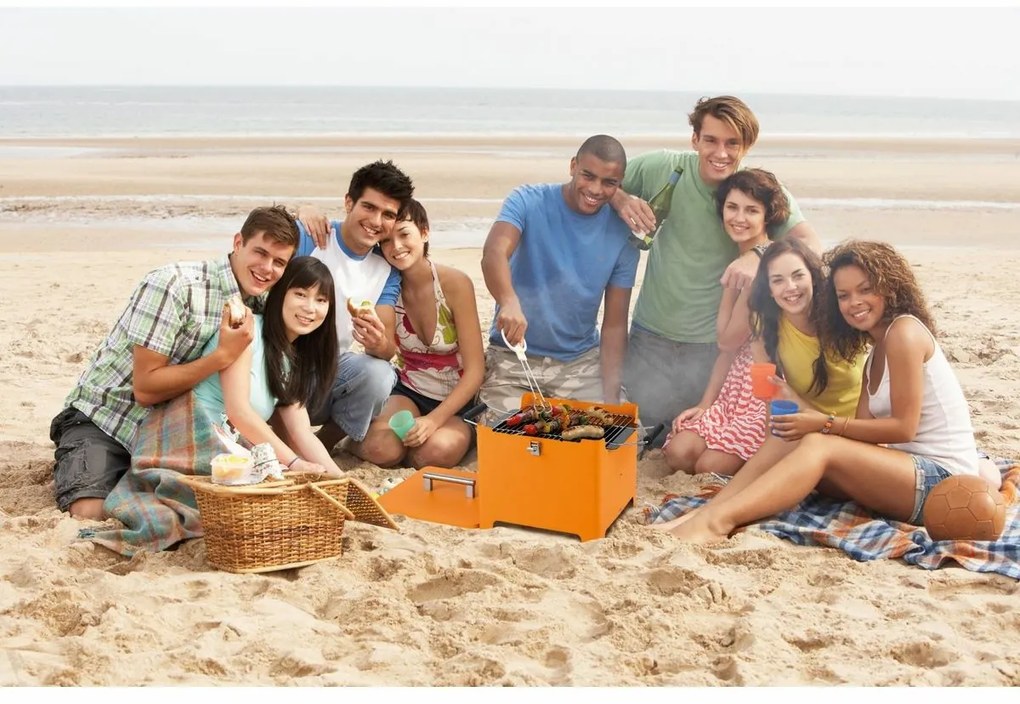 Tepro 1144 Grătar Chill&amp;Grill Cube,portocaliu, 54 x 3 6 x 35 cm