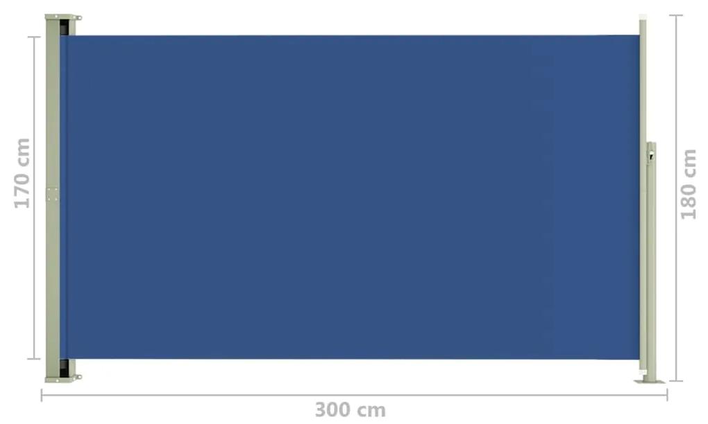 Copertina laterala retractabila de terasa, albastru, 180x300 cm Albastru, 180 x 300 cm