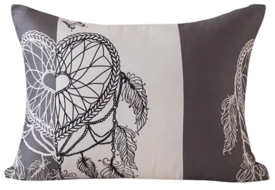 Husa de perna din microfibra TIRSO 70x90 cm, gri-alb