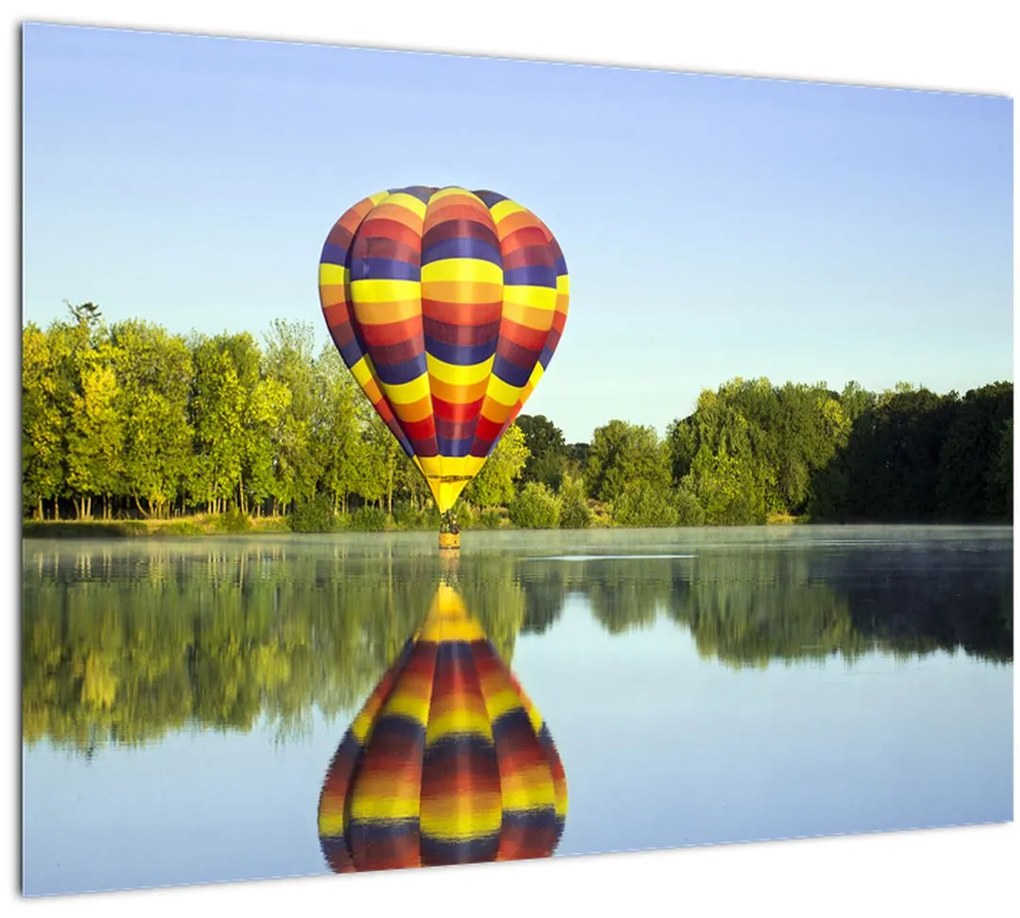Tablou cu balon cu aer cald pe un lac (70x50 cm), în 40 de alte dimensiuni noi