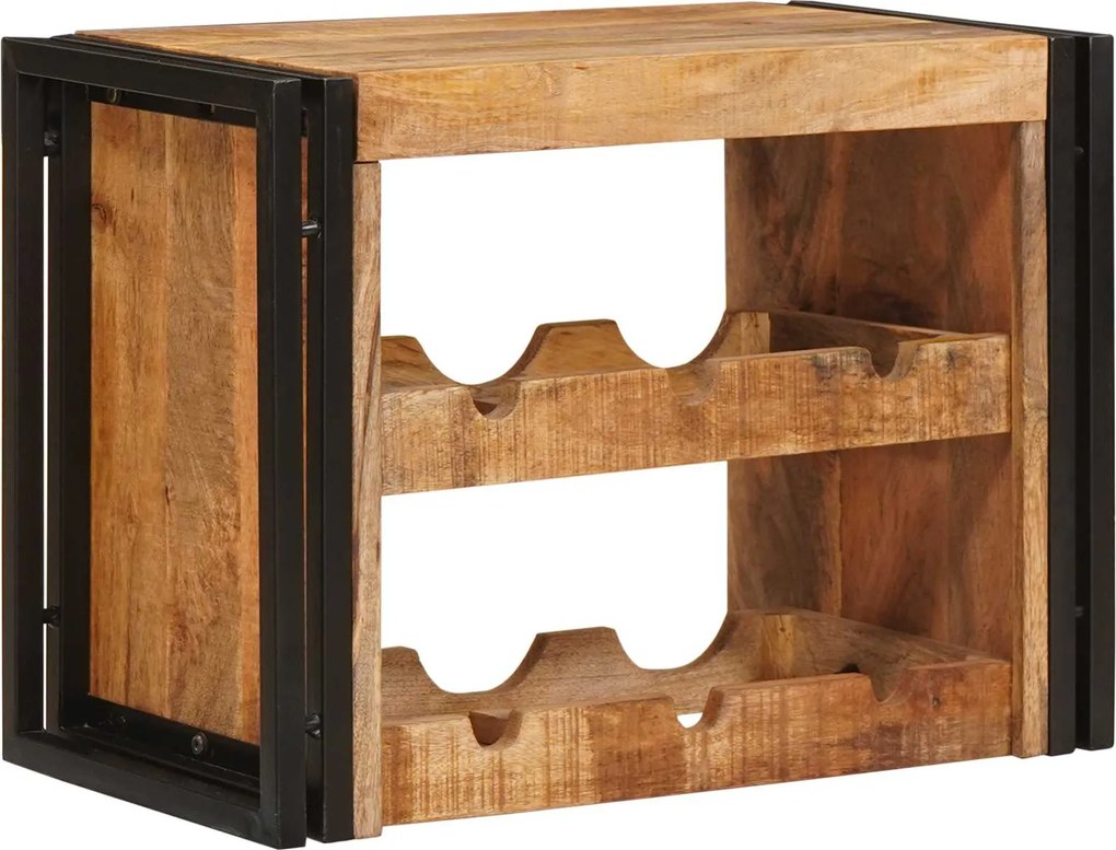 vidaXL Raft pentru vin 100 x 45 x 33 cm Lemn de Mango Solid și Şlefuit