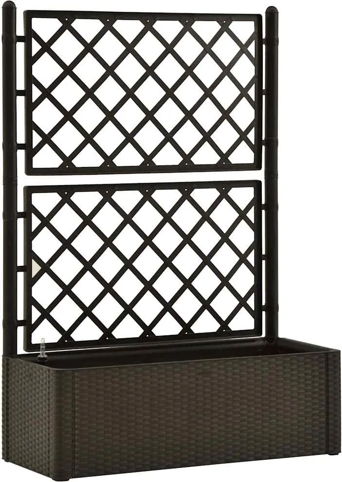 vidaXL Strat înălțat grădină cu spalier & sistem automat udare cafeniu