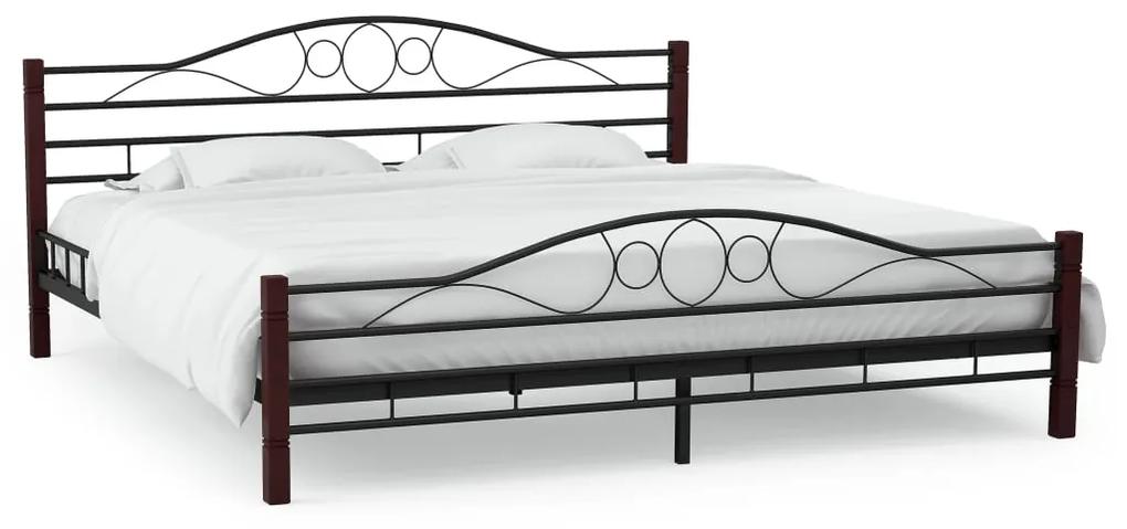 246741 vidaXL Cadru de pat, negru, 140 x 200 cm, metal
