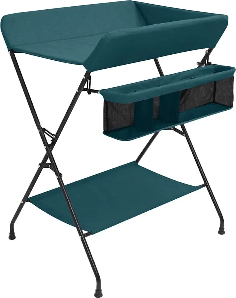 vidaXL Masă de schimbat bebelușul, verde, fier