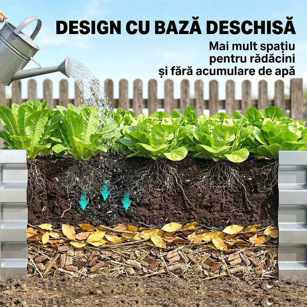 Outsunny 4' x 2' x 1' Pat de Gradina Galvanizat Inaltat, Cutie de Plantare din Metal Pat Inaltat pentru Legume, Flori, Plante si Plante Aromatice, Verde | Aosom Romania