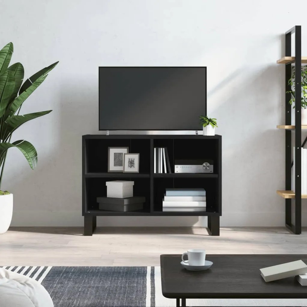 826973 vidaXL Comodă TV, negru, 69,5x30x50 cm, lemn compozit